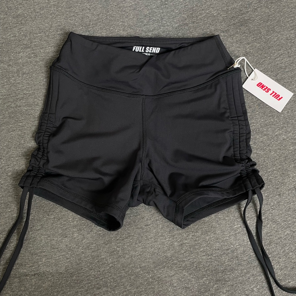 Black scrunchy shorts